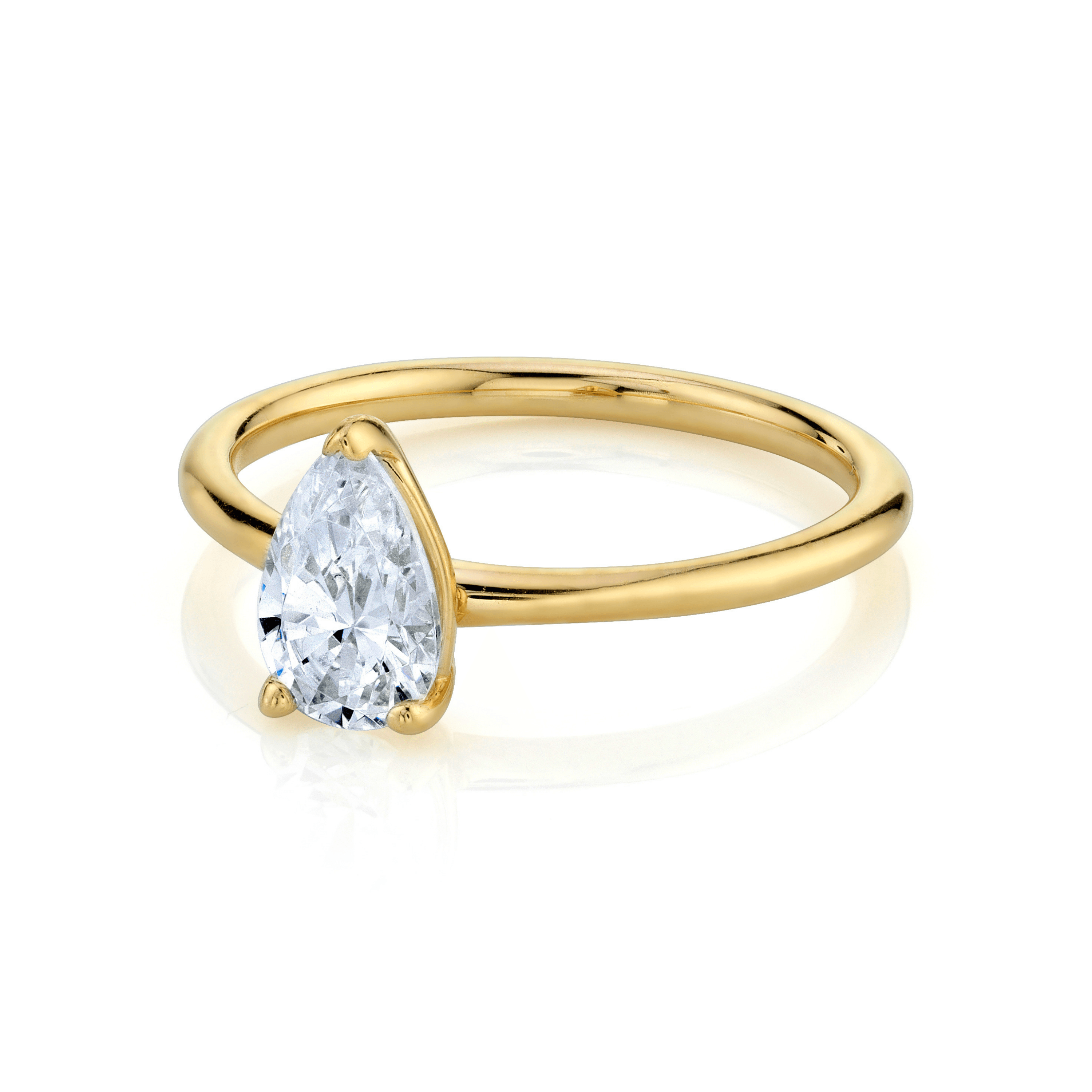 Marrow Fine Jewelry White Diamond Pear Solitaire Engagement Ring