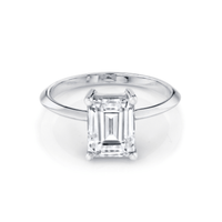 Marrow Fine Jewelry Emerald Cut White Diamond Knife Shank Engagement Ring [White Gold]