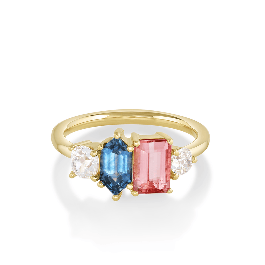 Marrow Fine Jewelry Topaz Linear Cluster Ring [Yellow Gold]