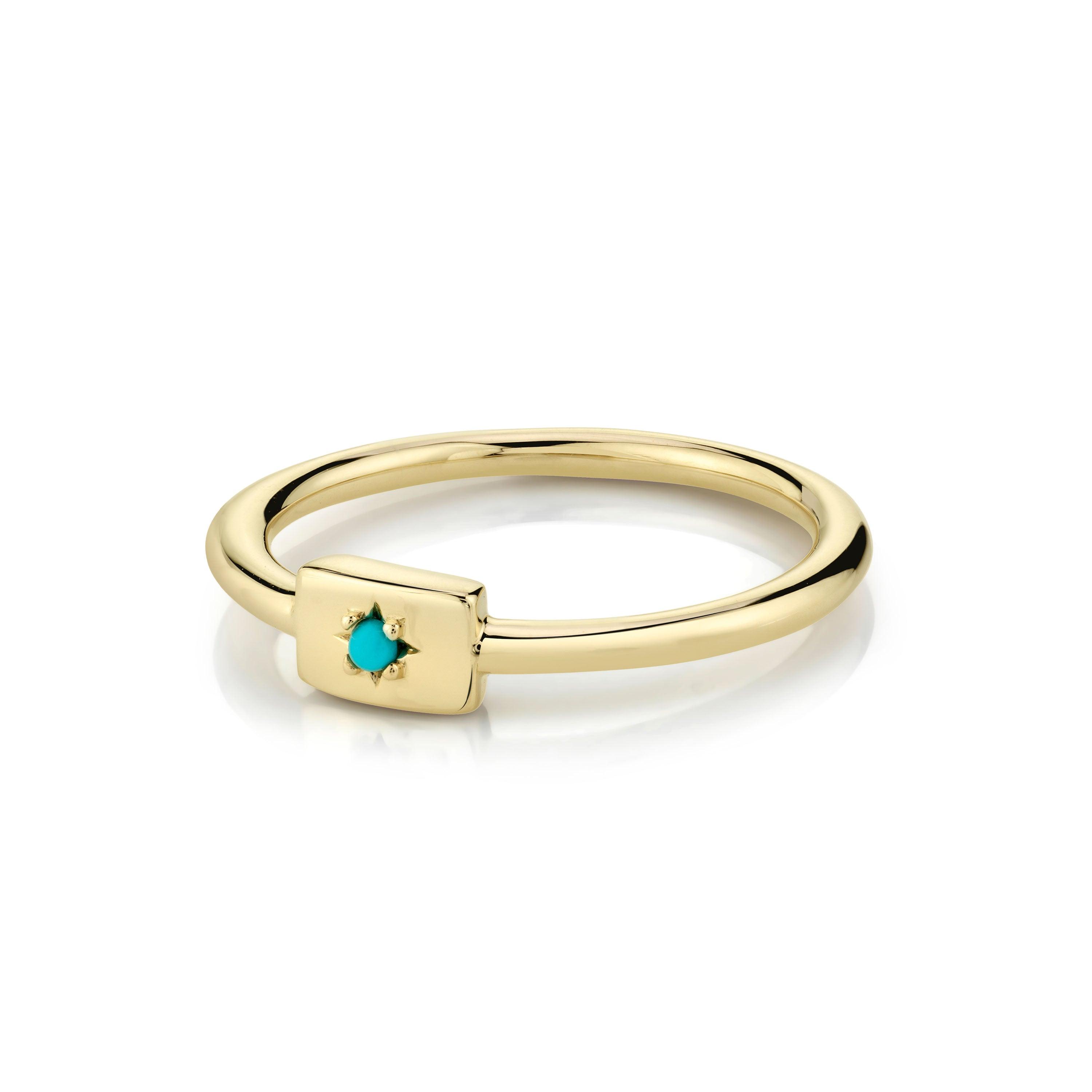 Marrow Fine Jewelry Turquoise Plate December Birthstone Stacking Ring
