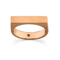 Marrow Fine Jewelry Brushed Metal Edgy High Profile Solid Gold Mens Wedding Band [Rose Gold]