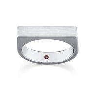 Marrow Fine Jewelry Brushed Metal Edgy High Profile Solid Gold Mens Wedding Band [White Gold]