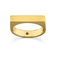 Marrow Fine Jewelry Brushed Metal Edgy High Profile Solid Gold Mens Wedding Band [Yellow Gold]