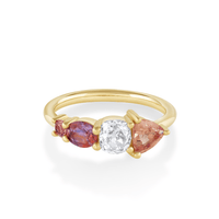 Marrow Fine Jewelry Umba Sapphire And Old Mine Cut Diamond Linear Ring [Yellow Gold]