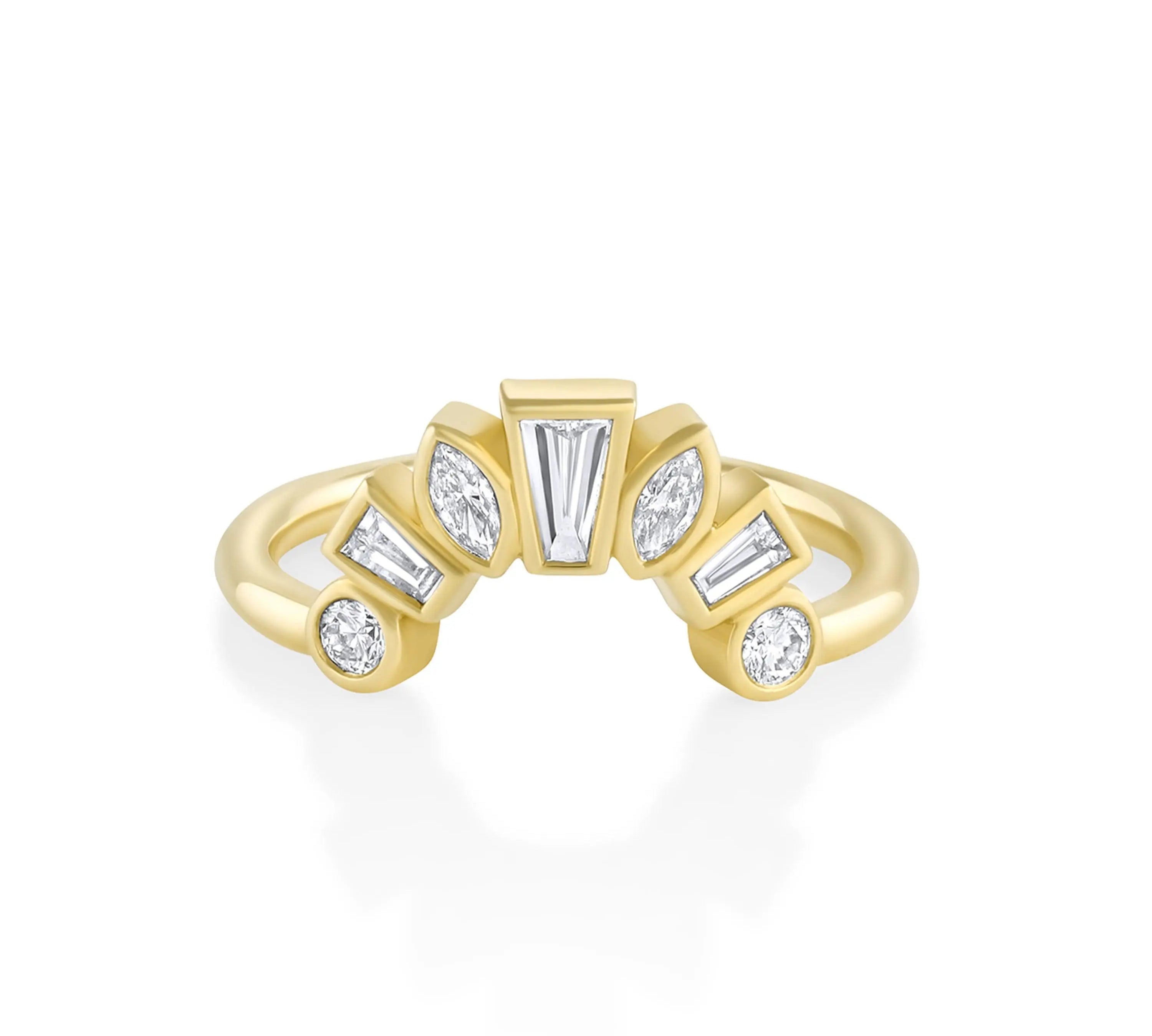 Marrow Fine Jewelry White Diamond Victoria Bezel Ballerina Band [Yellow Gold]