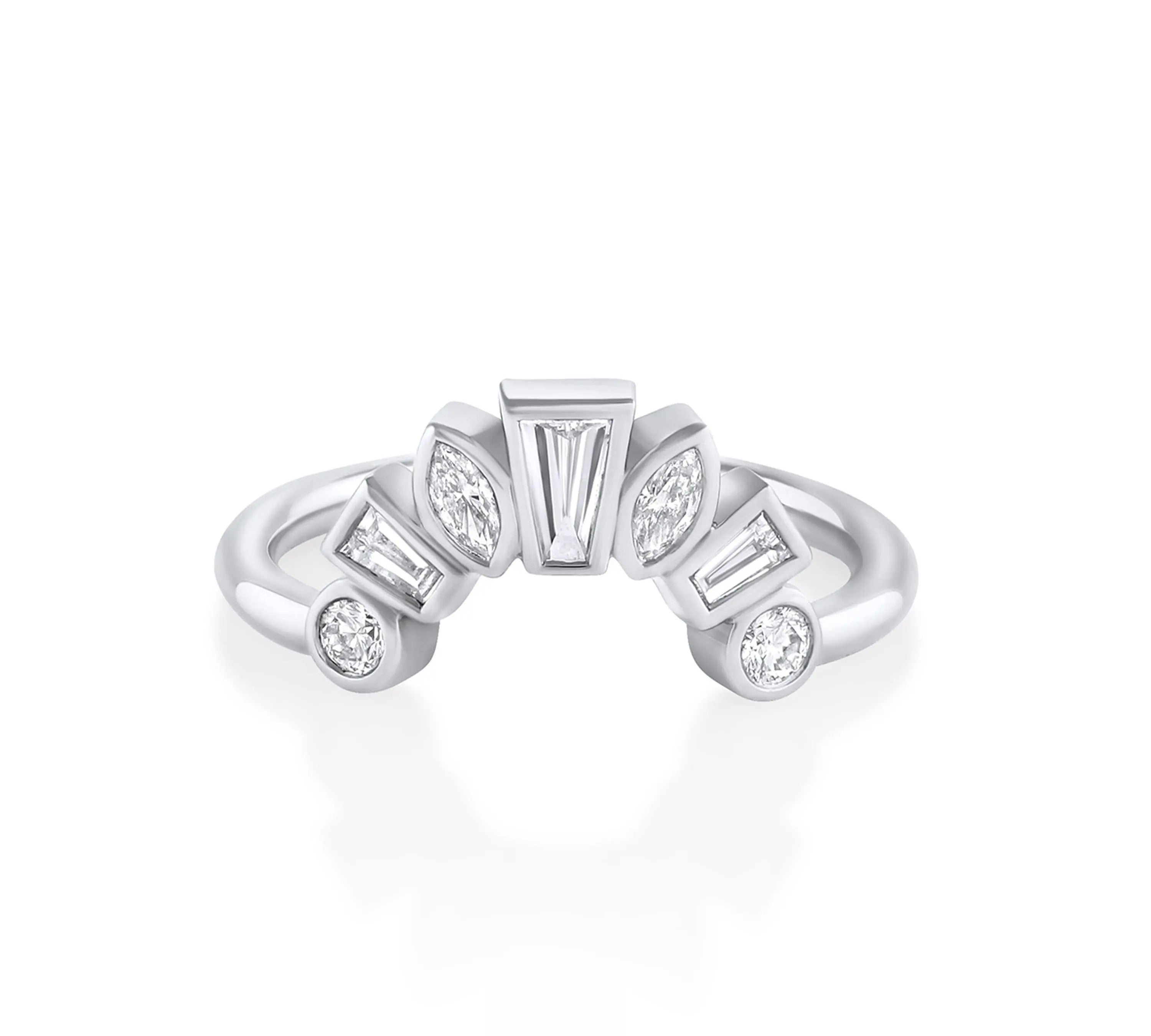 Marrow Fine Jewelry White Diamond Victoria Bezel Ballerina Band [White Gold]