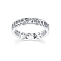 Marrow Fine Jewelry Solid Gold Vintage Lace Milgrain Stacking Wedding Band [White Gold]
