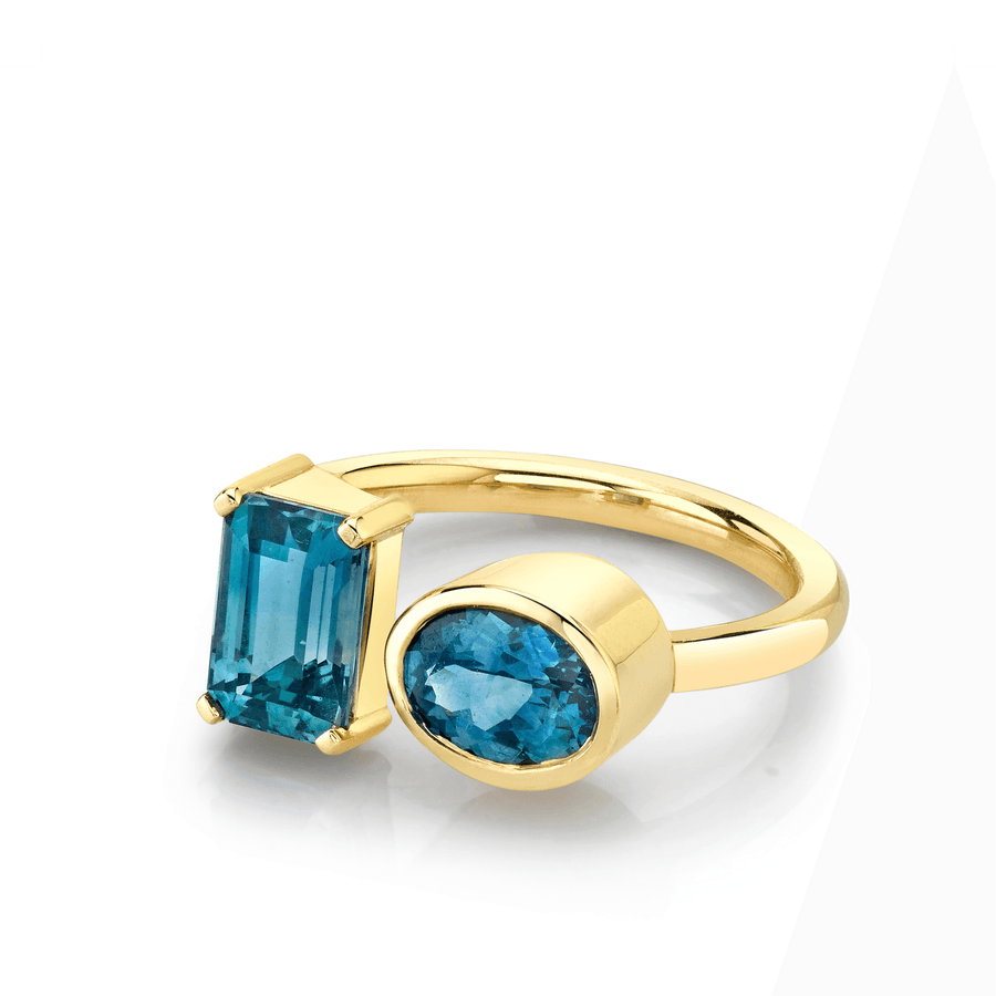 Marrow Fine Jewelry Teal Blue Sapphire Toi et Moi [Yellow Gold]