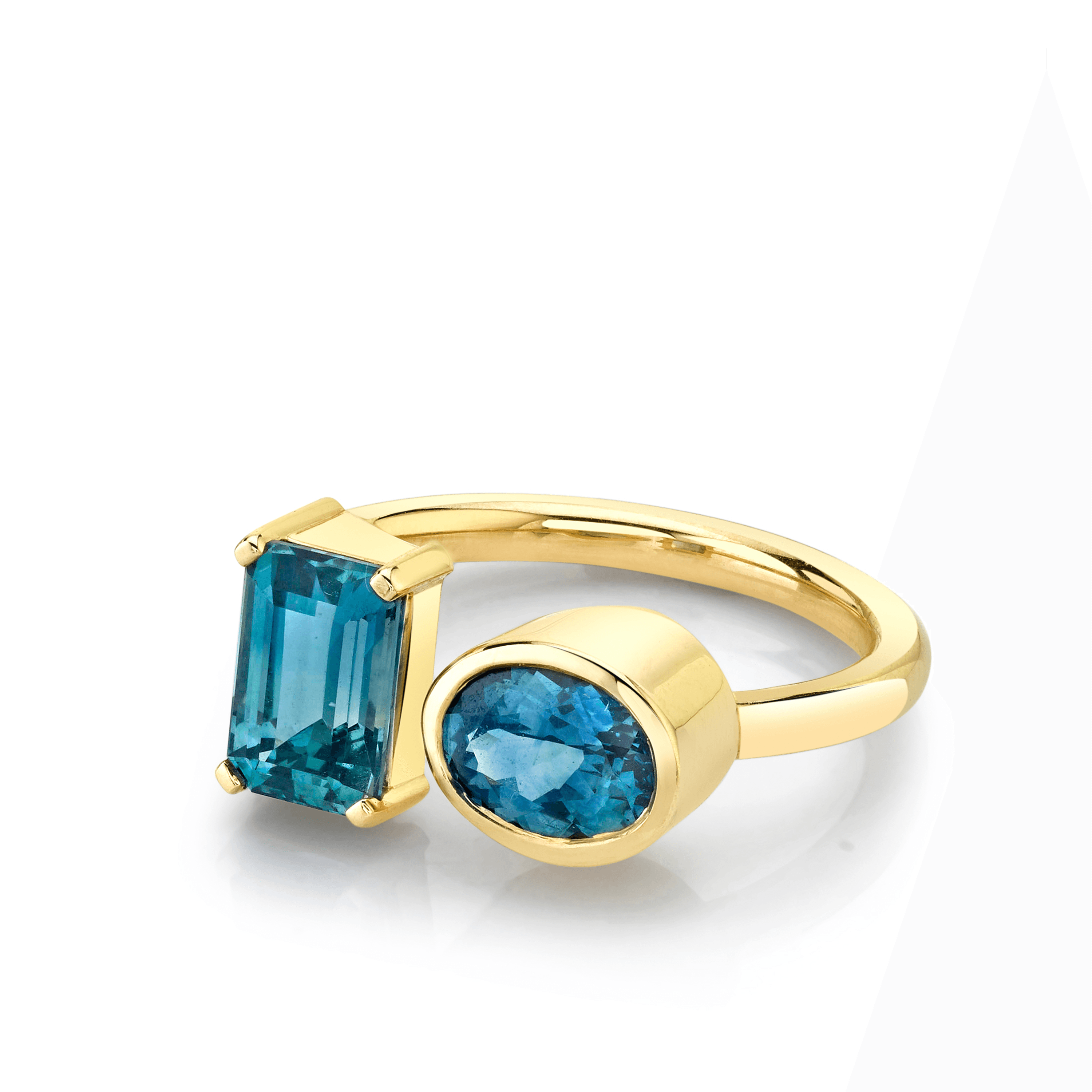 Marrow Fine Jewelry Teal Blue Sapphire Toi et Moi