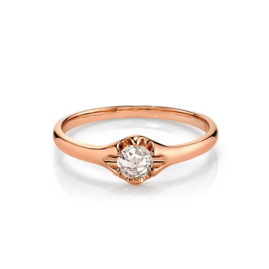 Marrow Fine Jewelry White Diamond Buttercup Solid Gold Buttercup Ring [Rose Gold]