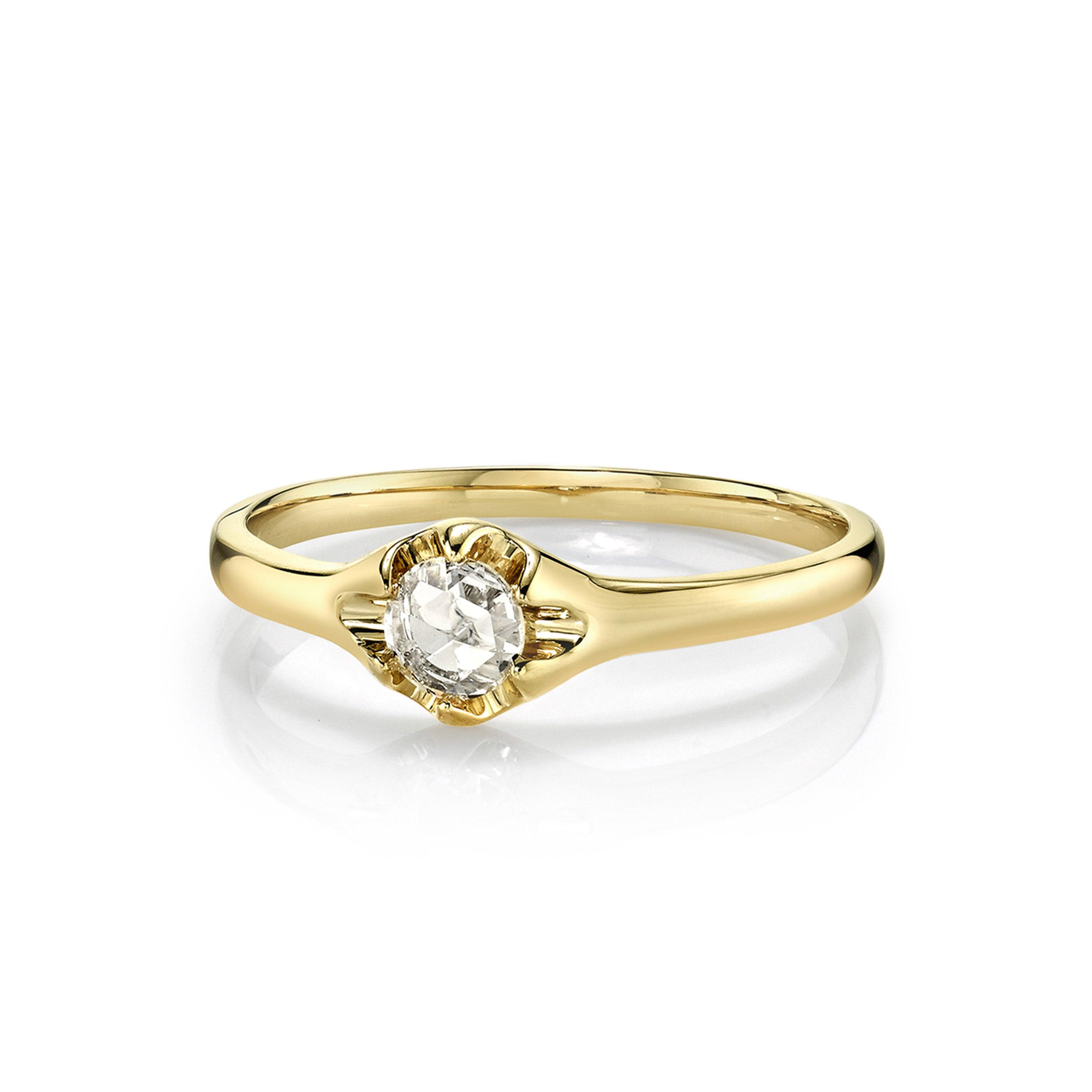 Marrow Fine Jewelry White Diamond Buttercup Solid Gold Buttercup Ring