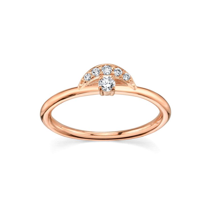 Marrow Fine Jewelry White Diamond Solid Gold Bohemian Arch Band [Rose Gold]