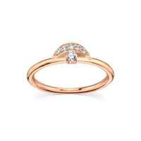Marrow Fine Jewelry White Diamond Solid Gold Bohemian Arch Band [Rose Gold]