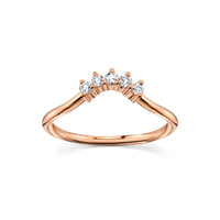 Marrow Fine Jewelry White Diamond Five Stone Dainty Solid Gold Stacking Wedding Band [Rose Gold]
