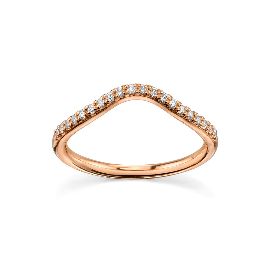 Marrow Fine Jewelry White Diamond Pavé Wave Stacking and Wedding Band [Rose Gold]