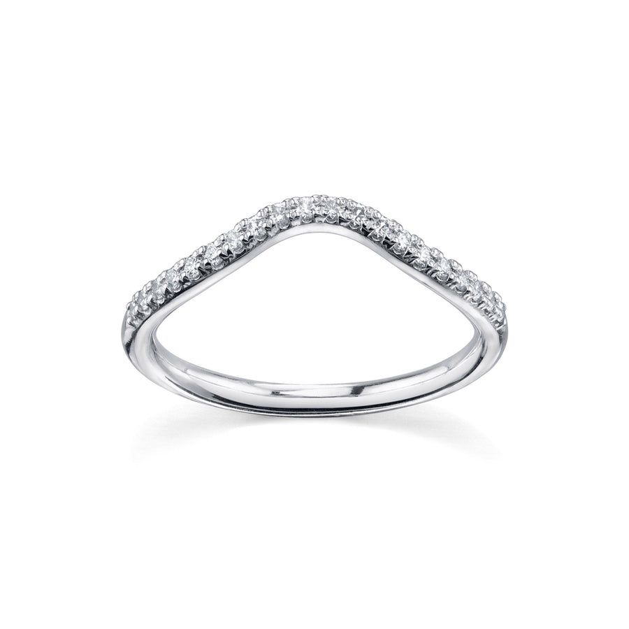 Marrow Fine Jewelry White Diamond Pavé Wave Stacking and Wedding Band [White Gold]