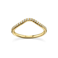 Marrow Fine Jewelry White Diamond Pavé Wave Stacking and Wedding Band [Yellow Gold]