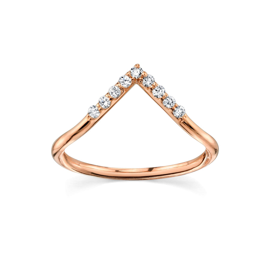 Marrow Fine Jewelry White Diamond Triangle Nesting Stacking And Wedding Ring [Rose Gold]