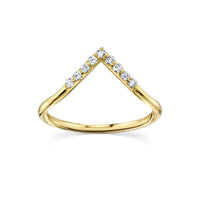 Marrow Fine Jewelry White Diamond Triangle Nesting Stacking And Wedding Ring [Yellow Gold]
