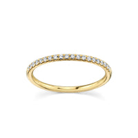 Marrow Fine Jewelry White Diamond Pavé Half Eternity Wedding And Stacking Band [Yellow Gold]