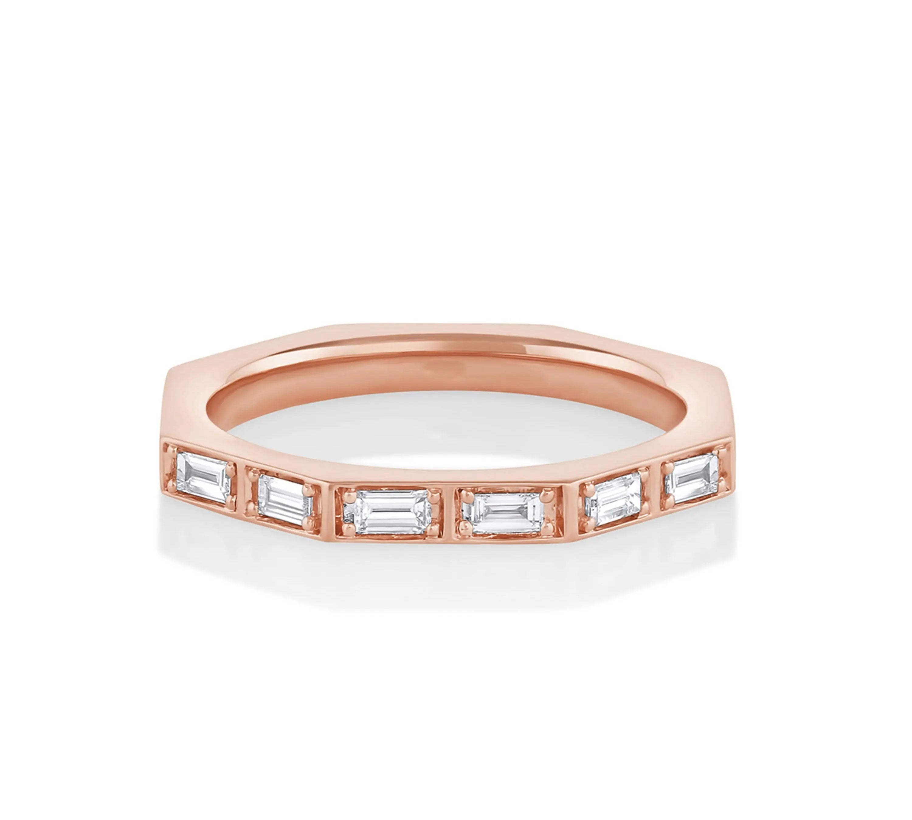 Marrow Fine Jewelry White Diamond Ames Men's Band [Rose Gold]
