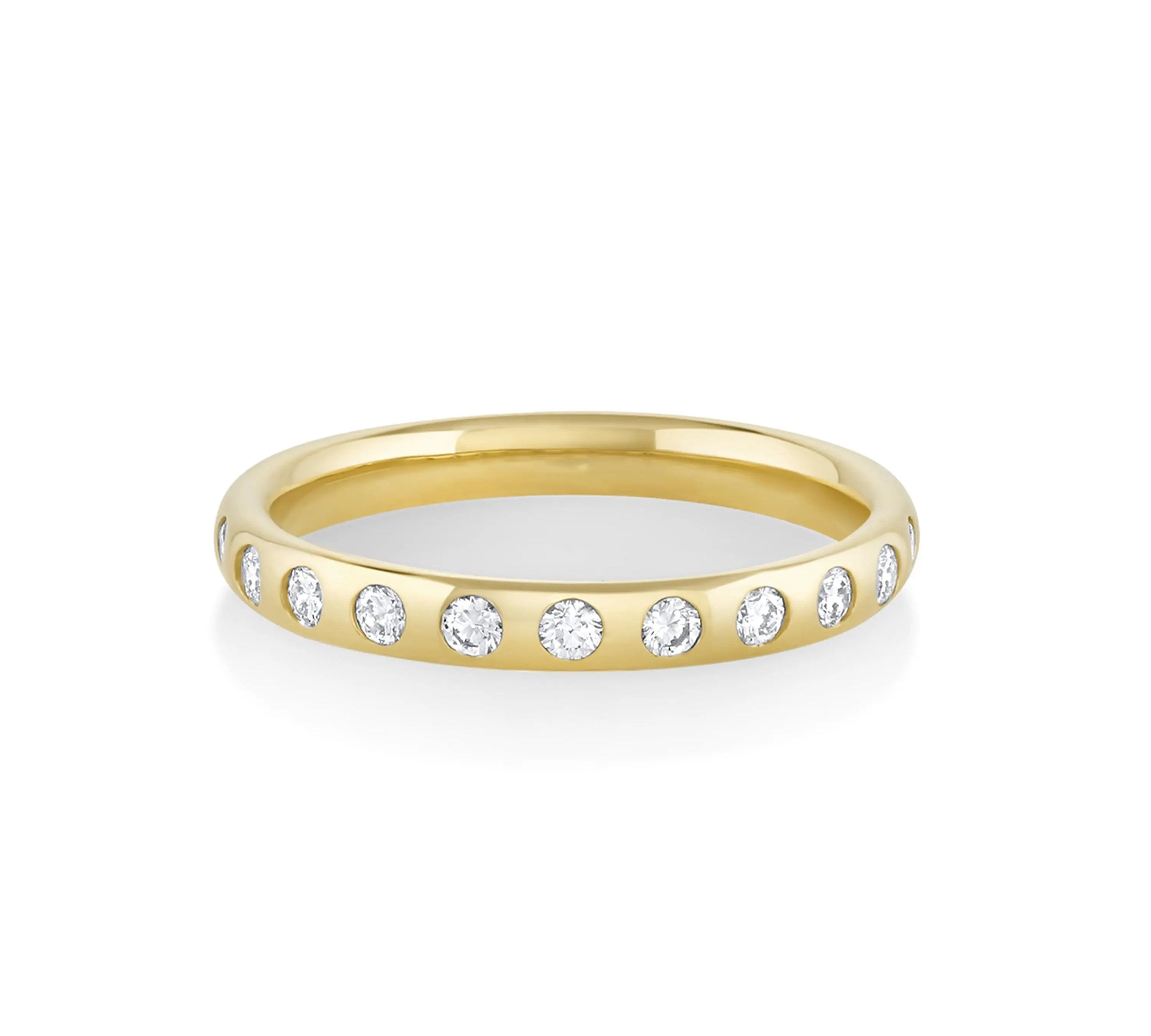 Marrow Fine Jewelry White Diamond 2.5mm Burnished Teddy Band [Yellow Gold]