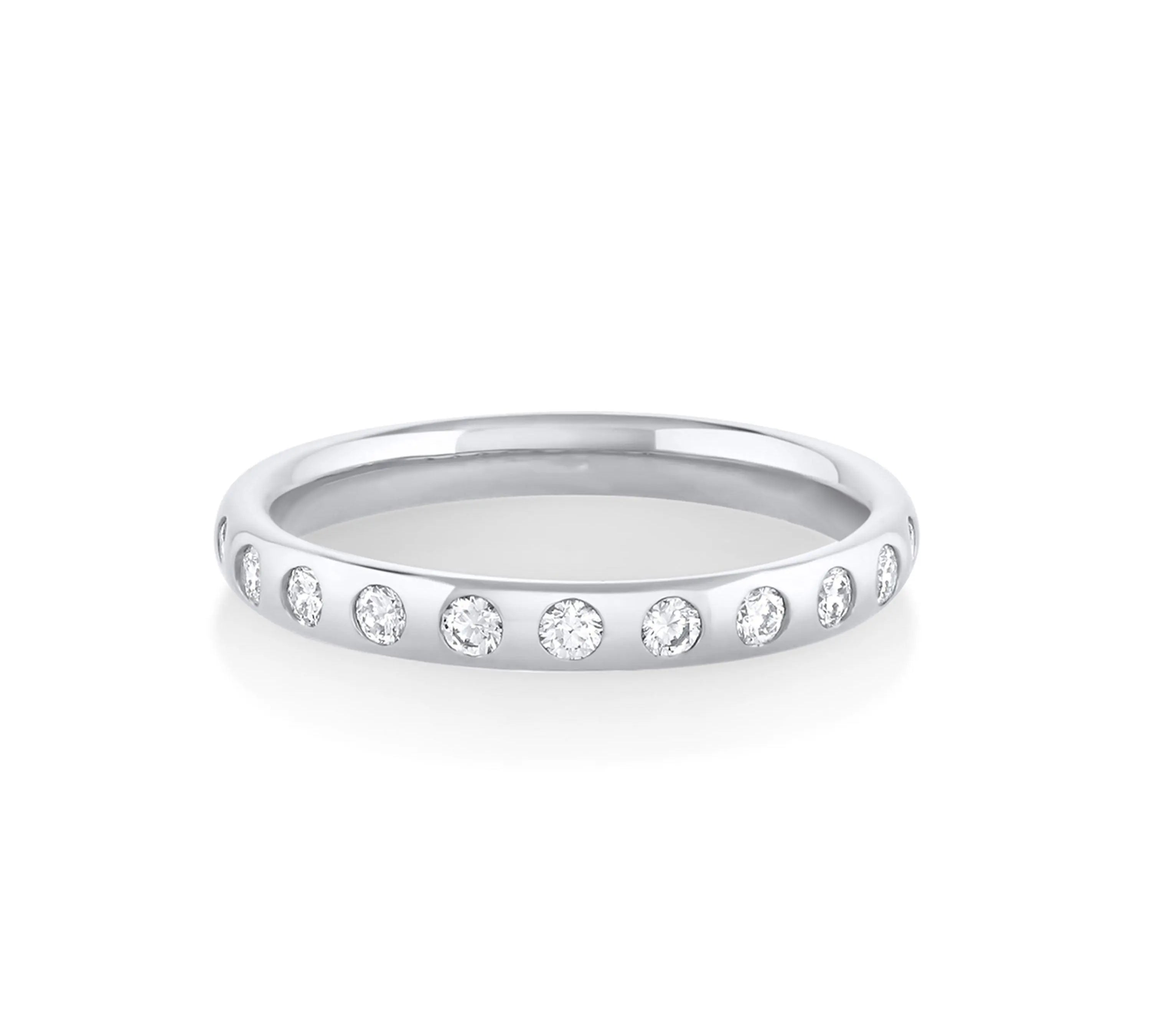 Marrow Fine Jewelry White Diamond 2.5mm Burnished Teddy Band [White Gold]
