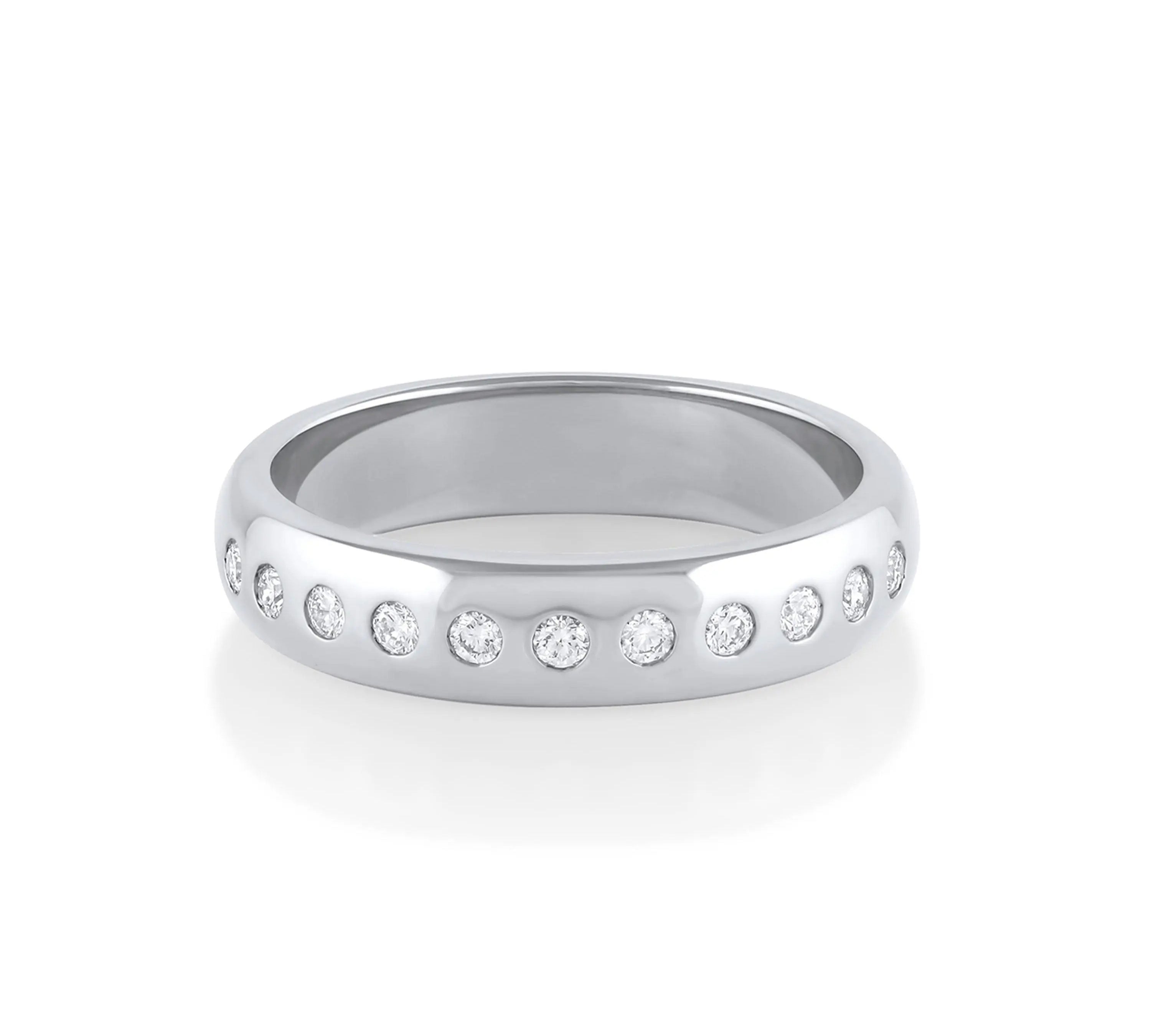 Marrow Fine Jewelry White Diamond 5mm Burnished Teddy Band [White Gold]