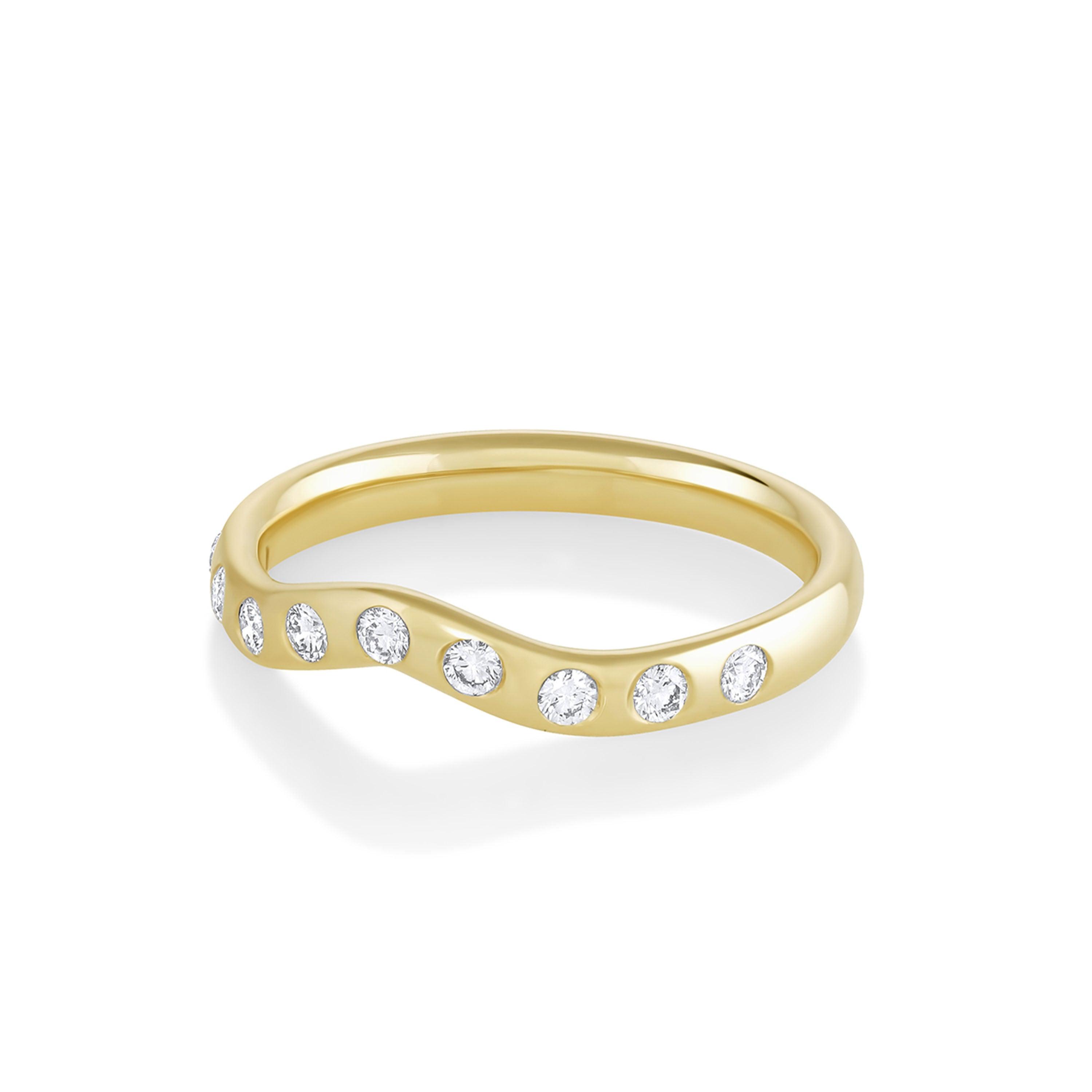 Marrow Fine Jewelry White Diamond Cecily Wave Band [Yellow Gold]