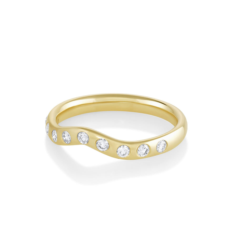 Marrow Fine Jewelry White Diamond Cecily Wave Band [Yellow Gold]