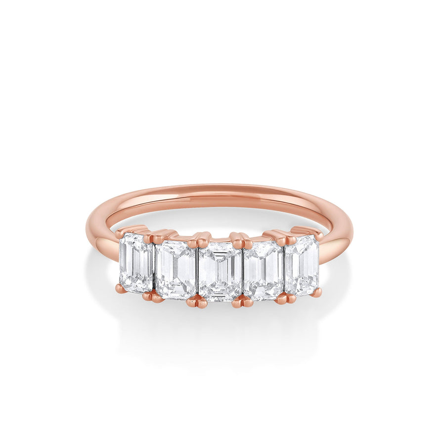 Marrow Fine Jewelry White Diamond Esmé Emerald Cut Band [Rose Gold]