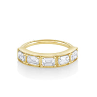 Marrow Fine Jewelry White Diamond Step Cut Stacking Wedding Band  [Yellow Gold]