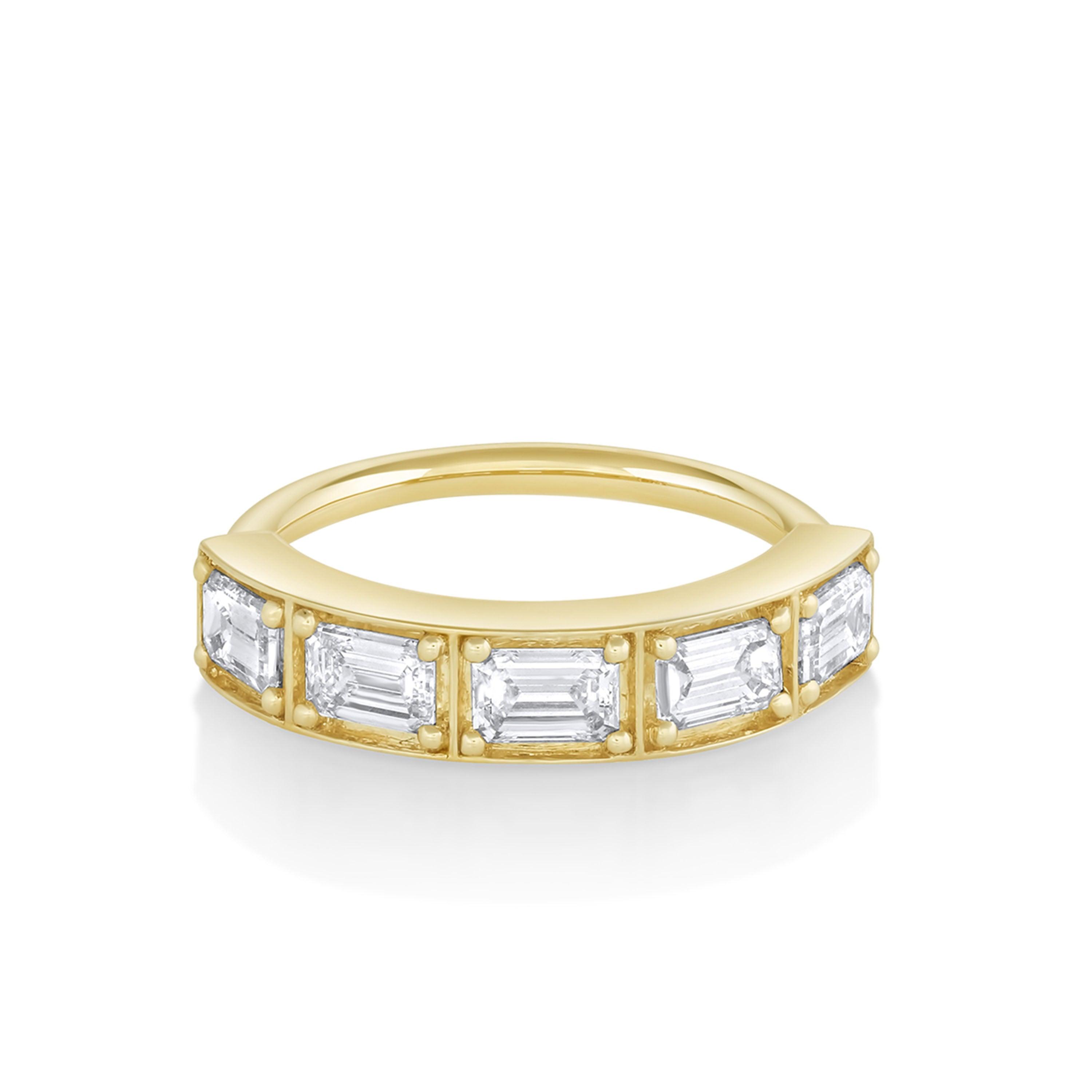 Marrow Fine Jewelry White Diamond Step Cut Stacking Wedding Band