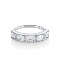 Marrow Fine Jewelry White Diamond Step Cut Stacking Wedding Band  [White Gold]