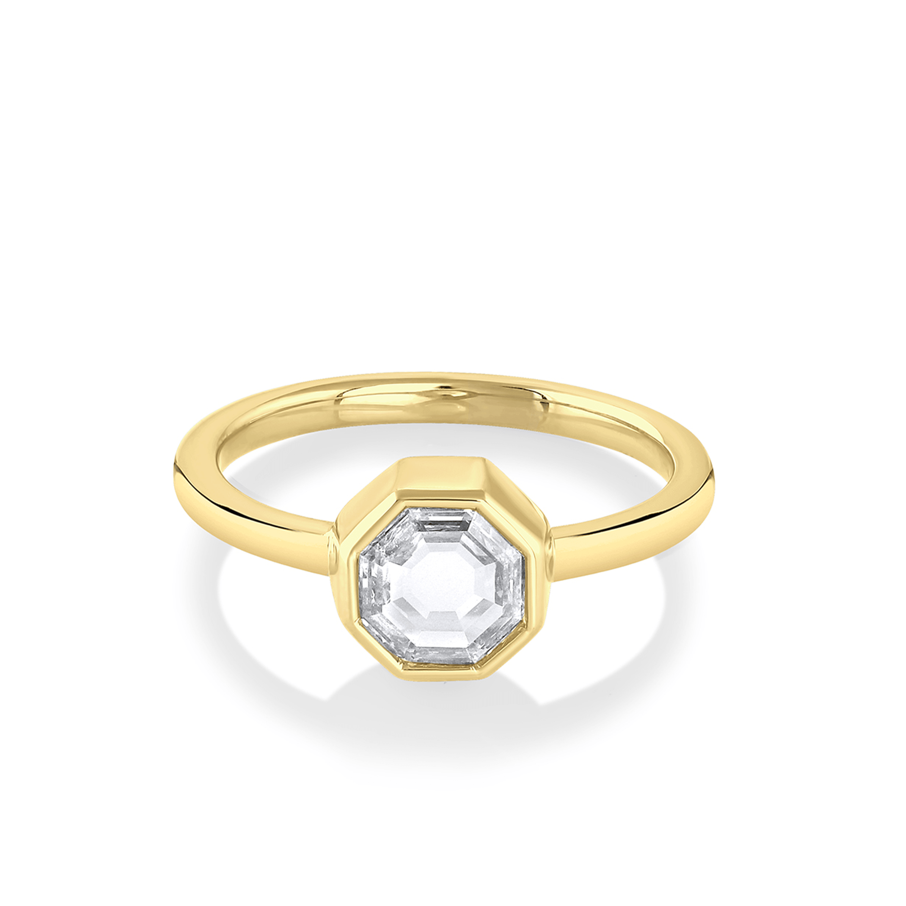 Marrow Fine Jewelry White Diamond Octagon Bezel Ring