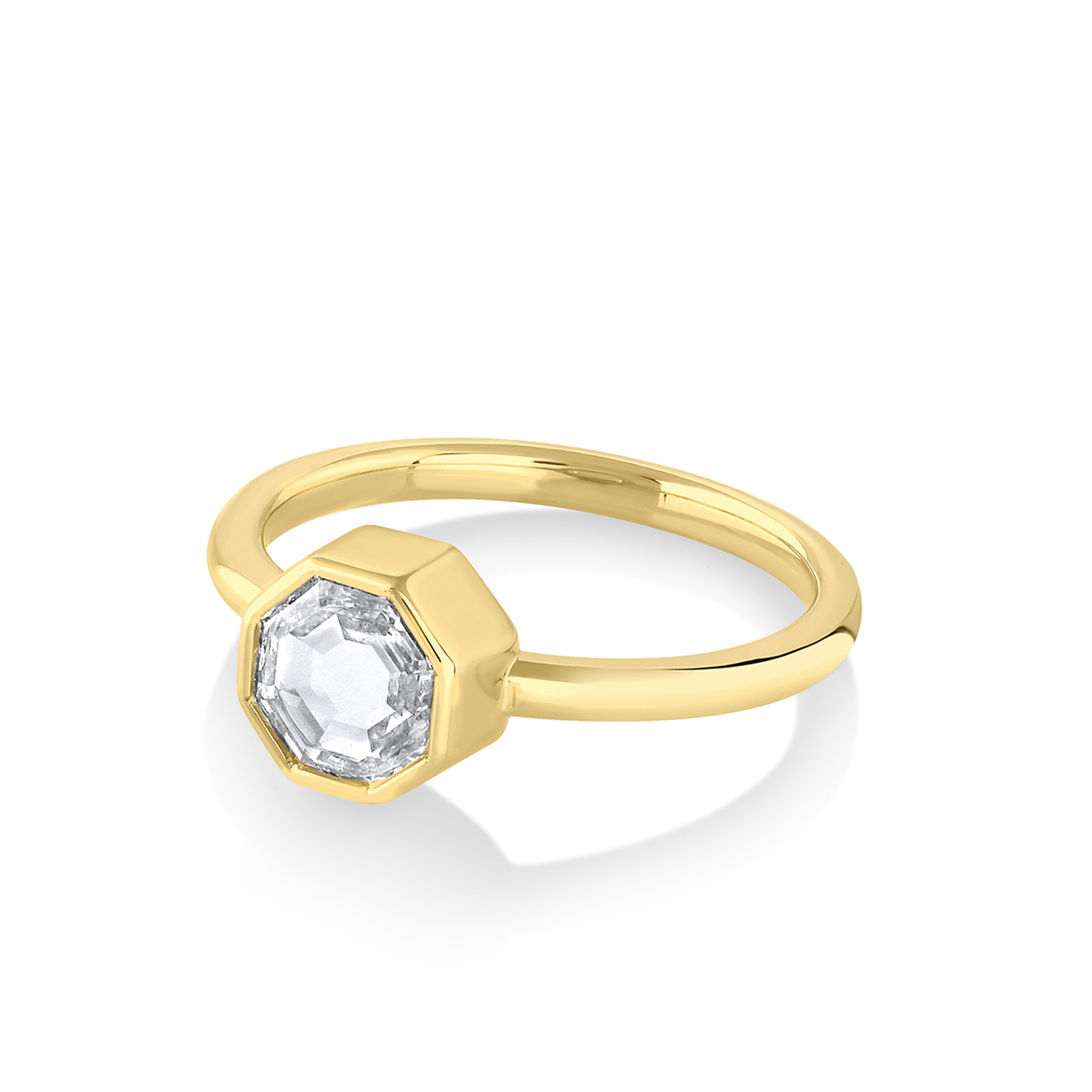 Marrow Fine Jewelry White Diamond Octagon Bezel Ring