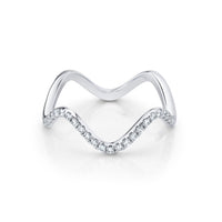 Marrow Fine Jewelry White Diamond Pavé Squiggle Stacking and Wedding Ring [White Gold]