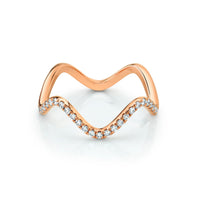 Marrow Fine Jewelry White Diamond Pavé Squiggle Stacking and Wedding Ring [Rose Gold]
