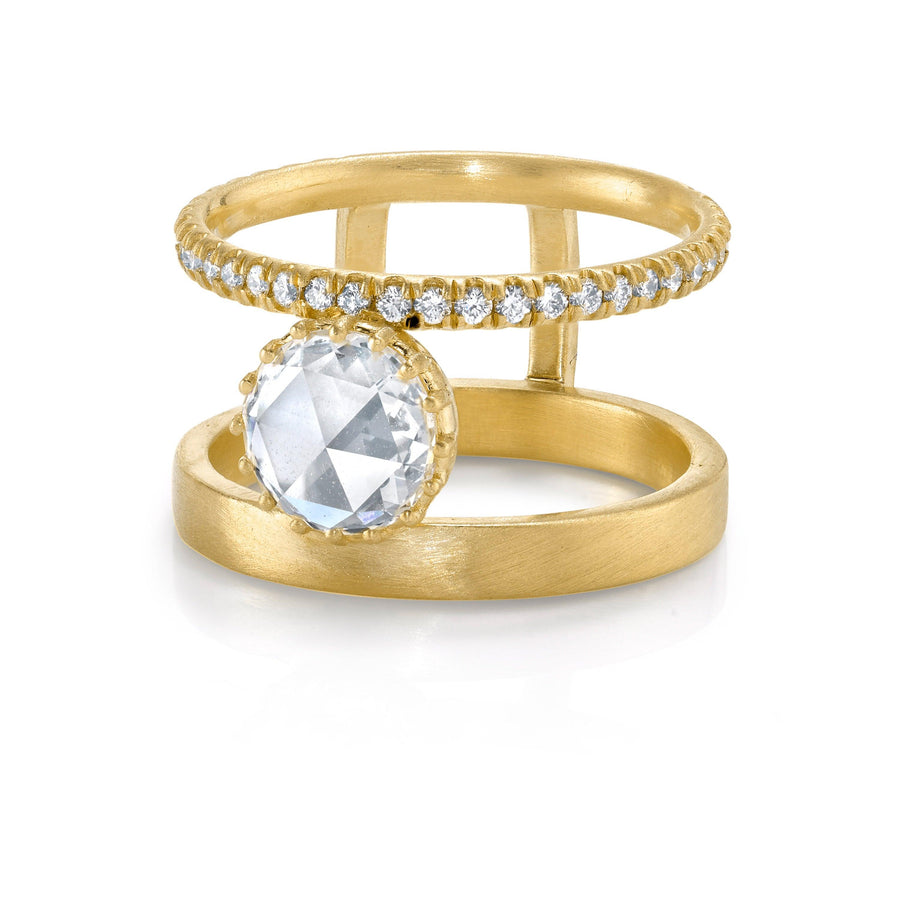 Marrow Fine Jewelry Low Profile Rose Cut And Pave Diamond Engagement Ring [Yellow Gold]