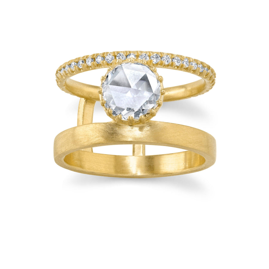 Marrow Fine Jewelry Low Profile Rose Cut And Pave Diamond Engagement Ring [Yellow Gold]
