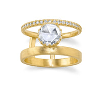 Marrow Fine Jewelry Low Profile Rose Cut And Pave Diamond Engagement Ring [Yellow Gold]