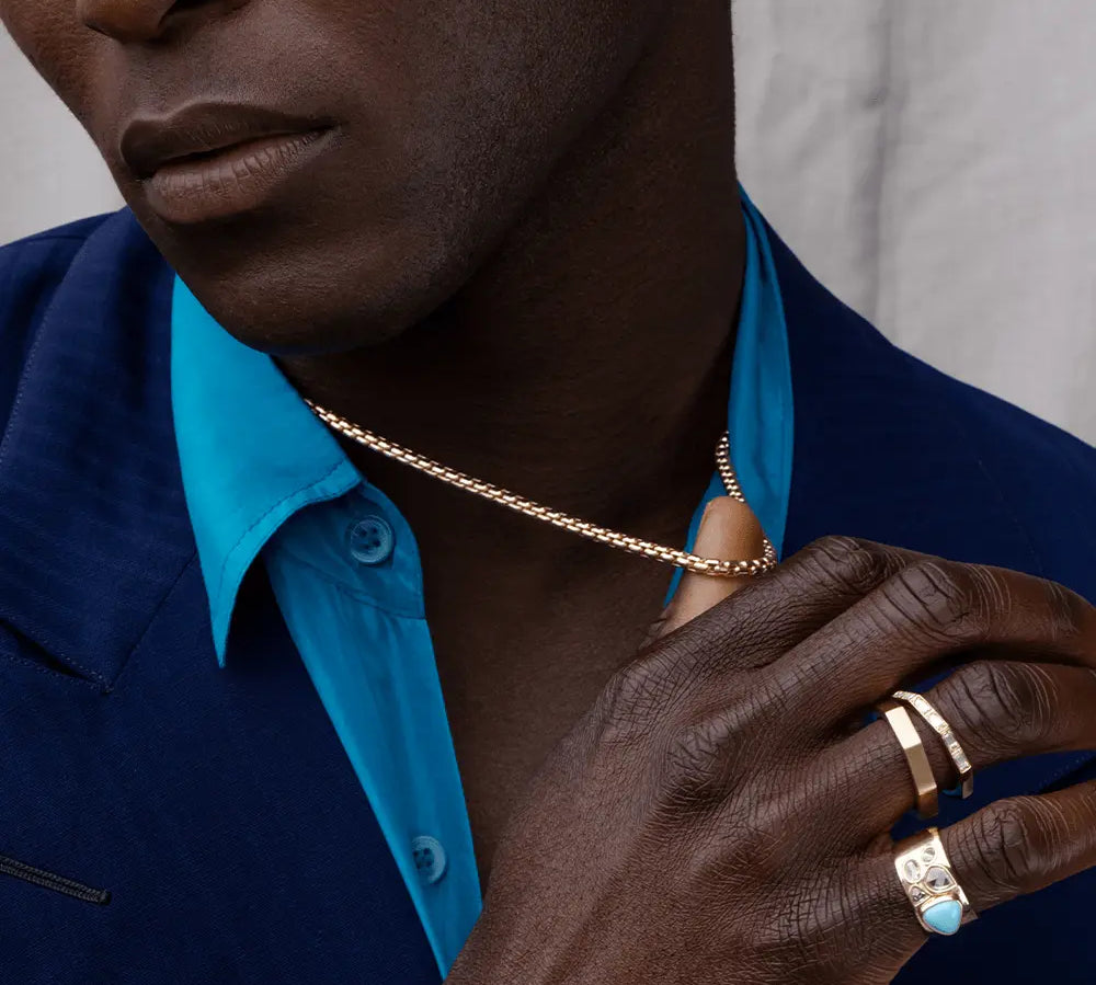 White Diamond Ames Men's Band - Marrow Fine