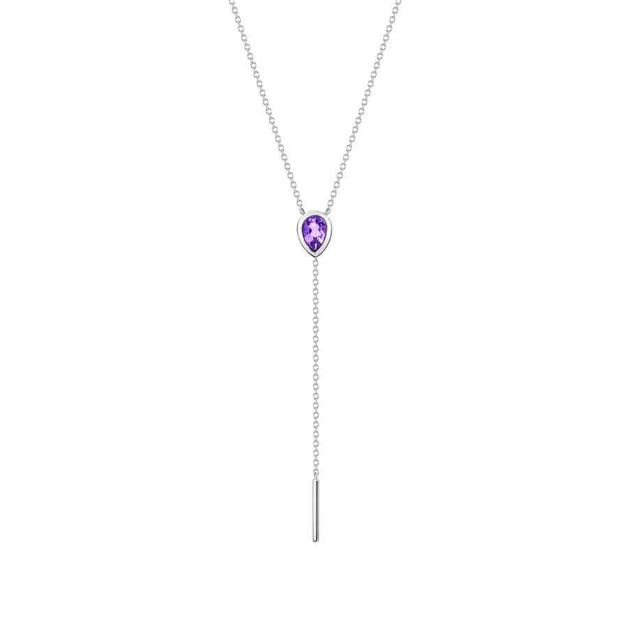 Marrow Fine Jewelry Purple Amethyst Lariat Necklace [Yellow Gold]