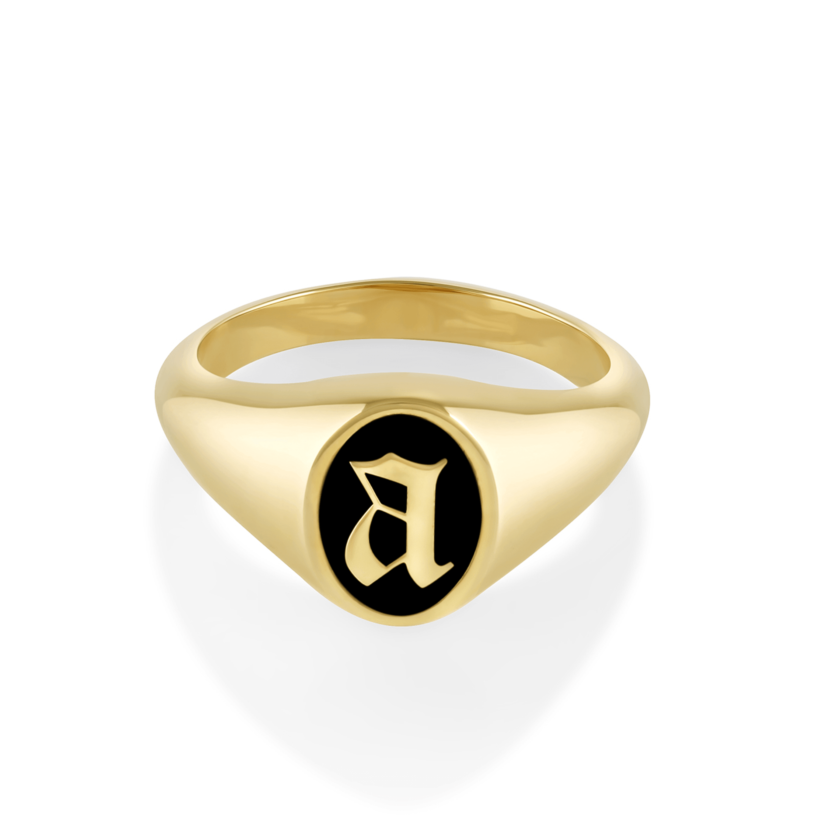 Initial Enamel Signet Ring – Marrow Fine