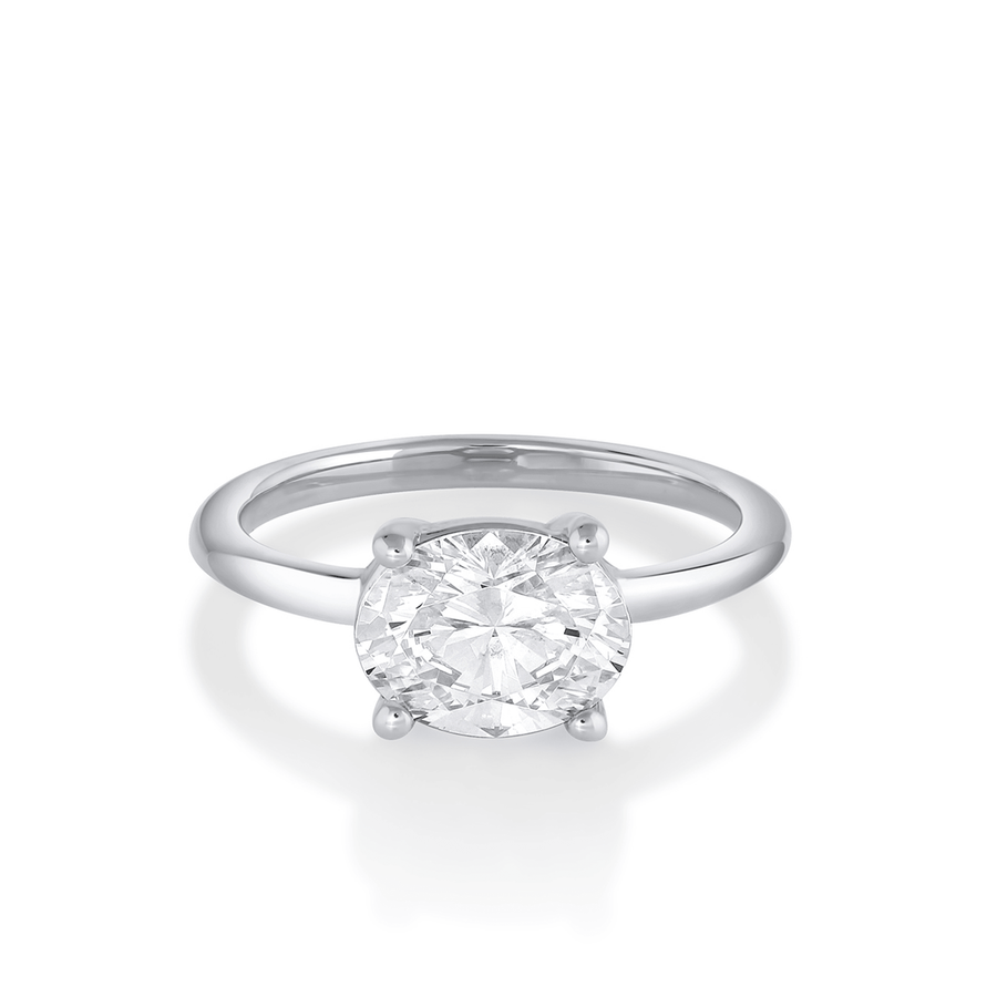 hazel white diamond ring [WHITE GOLD]