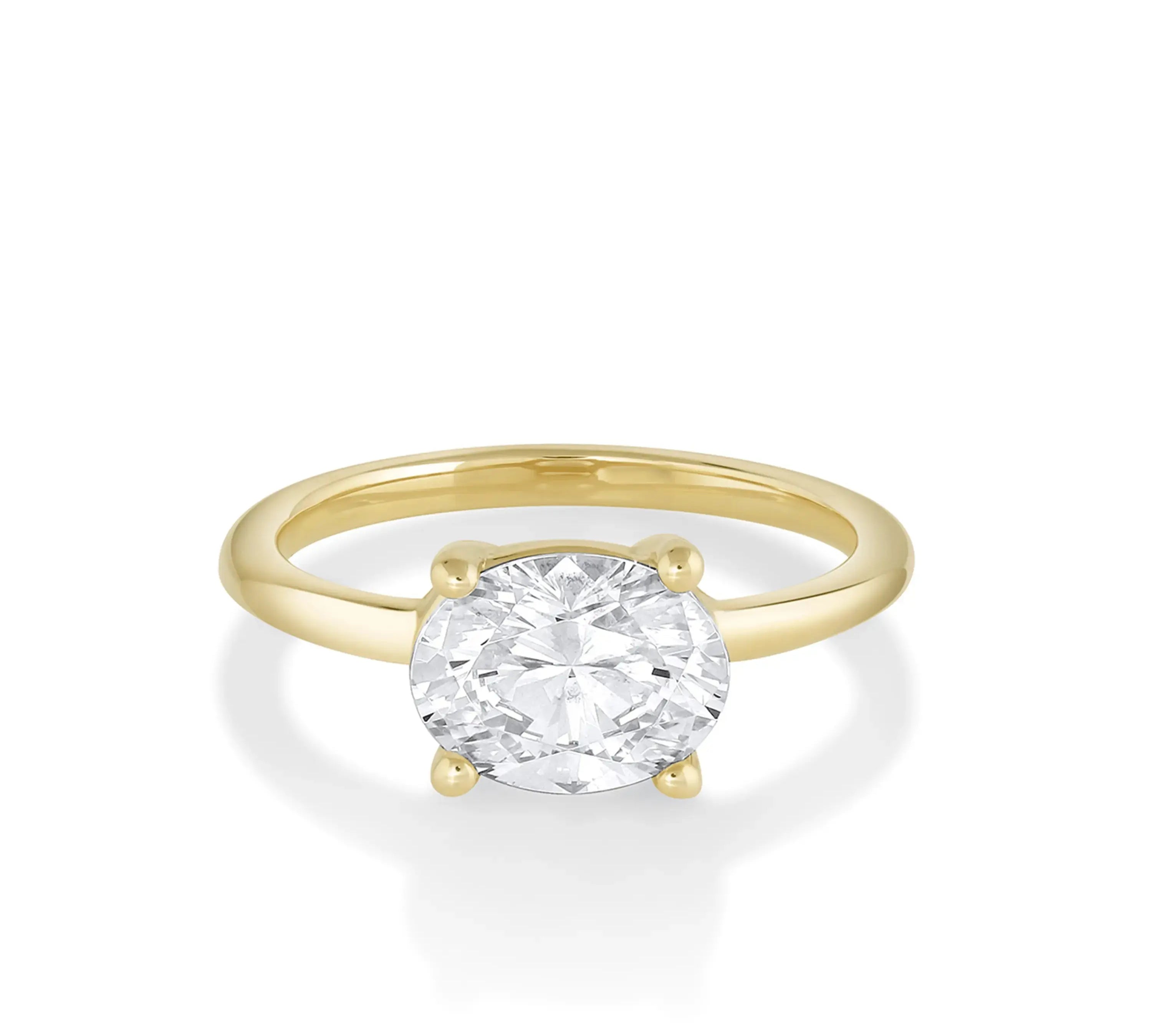 hazel white diamond ring [YELLOW GOLD]