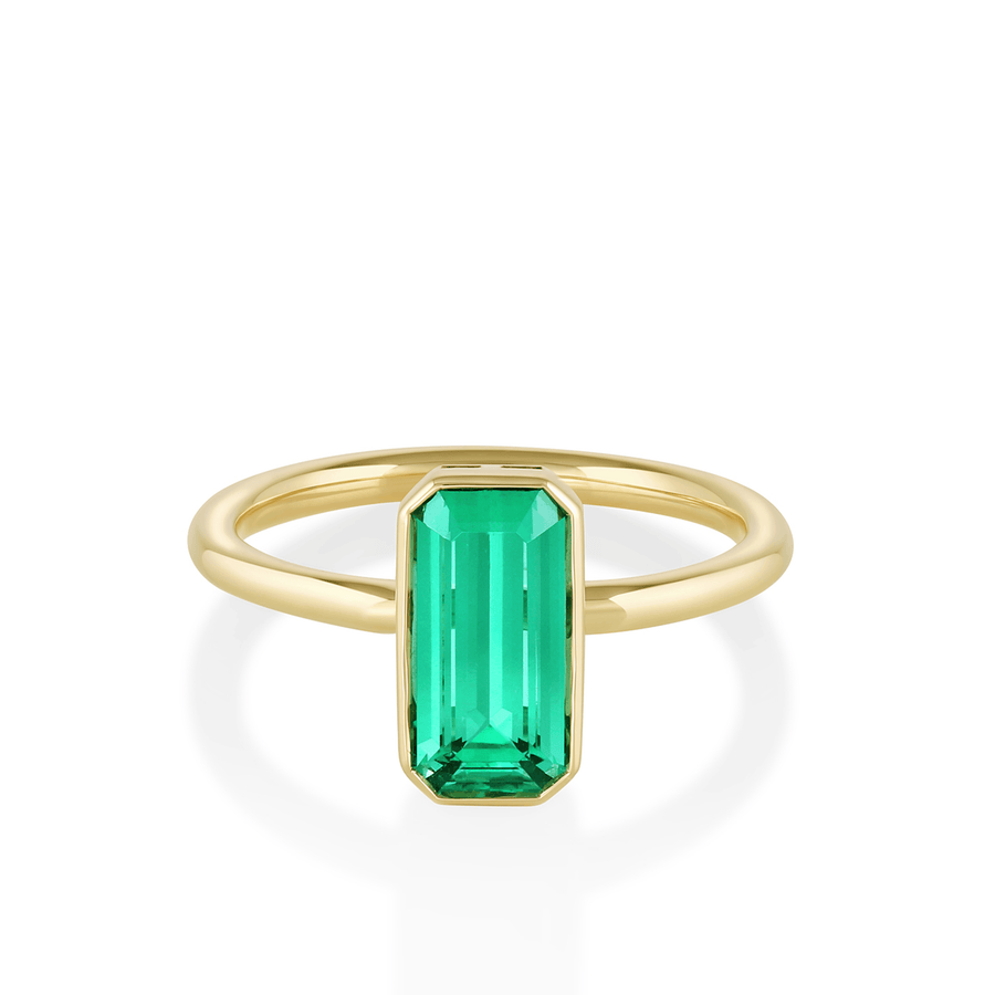 Emerald Bezel Engagement Ring [yellow gold]