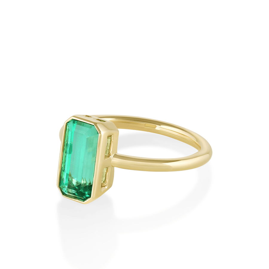 Emerald Bezel Engagement Ring [yellow gold]