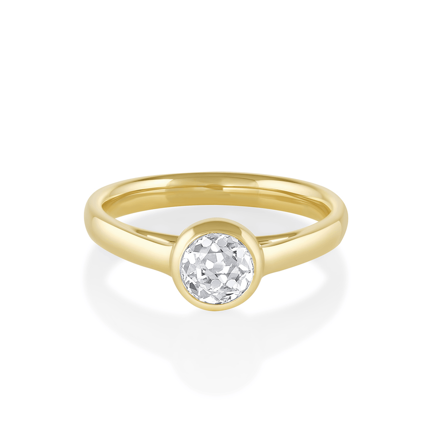old euro diamond solitaire engagement ring [yellow gold]