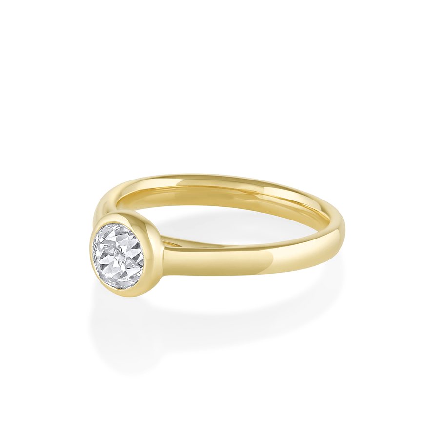old euro diamond solitaire engagement ring [yellow gold]